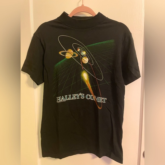 Vintage 1985 Halleyβs Comet T-Shirt / Unisex M / Extremely RARE ! / πβοΈπ - Picture 1 of 8